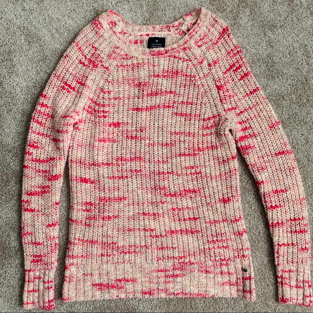 Pink & cream American Eagle sweater